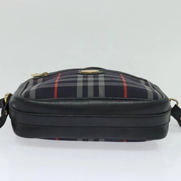 BURBERRY Nova Check Hand Bag Canvas Navy Auth JB069 - Picture 5 of 15